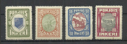NORDINGERMANLAND Inkeri FINLAND 1920 Michel 8 - 11 * - Lokale Uitgaven