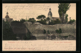 AK Schmölln I. S.-A., An Der Alten Stadttmauer, Blick Zur Kirche  - Schmoelln