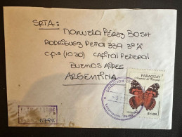 CM) 1997. PARAGUAY. ENVELOPE SENT ARGENTINA. BUTTERFLY STAMP. XF - Paraguay