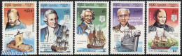 Cambodia 1992 Explorers 5v, Mint NH, History - Transport - Explorers - Ships And Boats - Esploratori