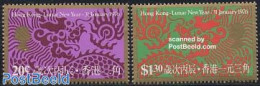 Hong Kong 1976 Year Of The Dragon 2v, Mint NH, Various - New Year - Ongebruikt