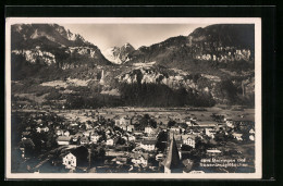 AK Meiringen, Ortsansicht Mit Rosenlauigletscher  - Meiringen