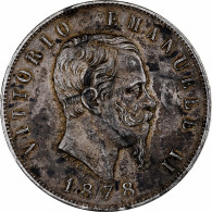 Italie, Vittorio Emanuele II, 5 Lire, 1878, Rome, Argent, SUP, KM:8.4 - 1861-1878 : Victor Emmanuel II.