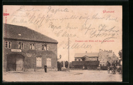 AK Gettorf, Chaussée Mit Gasthaus Landkrug Und Blick Auf Das Amtsgericht  - Gettorf