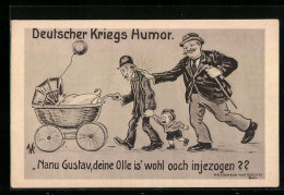 Künstler-AK Willi Scheuermann: Mann Mit Kinderwagen Wird Verspottet  - Scheuermann, Willi