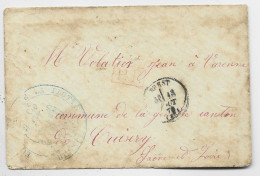 GUERRE 1870 ENVELOPPE ROUSSEURS BREST 13 AOUT 1870 + PP ROUGE + CACHET BLEU FLOTTE ETAT MOYEN - War 1870