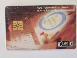 Argentina-(AR-TLF-A03A)-Para Telefonica La Cultura-(13)-(20FICHAS)-(5360754)-used Card+1card Prepiad Free - Argentina