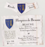 Etiquette Et Millésime HOSPICES DE BEAUNE " BEAUNE 1er Cru 2010 - Cuvée Guigogne De Salins " 150° Vente (2468)_ev530 - Bourgogne