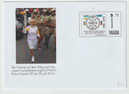 Germany Plusbrief Individuell 2016 IMOS 50 Years W/picture Of 2016 Rio De Janeiro Torch Runner From IMOS - Mint. Postal - Estate 2016: Rio De Janeiro