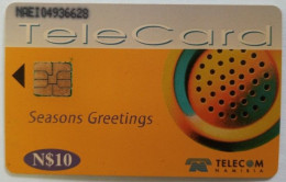 Namibia N$10 Chip Card - Season's Greetings . Phone Mouthpieces - Namibia