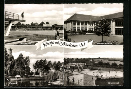 AK Beckum /W., Kreisberufsschule, Schwimmbad, Westpark  - Beckum