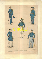 Militaria, Lithographie Illustrée Par Paul Sellier, Costumes De La Marine, N° 1 - Uniformen