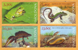 2023  Moldova Fauna, Nature „Red Book Of Republic Of Moldova. Reptiles And Batrachians.” 4v Mint - Frösche