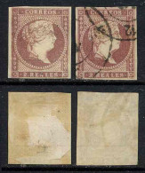 ESPAGNE / 1857 ISABELLE II # 46 X 2, 2 R. Lilas Brun * Et Ob. / COTE > 100.00 EUROS - Ungebraucht