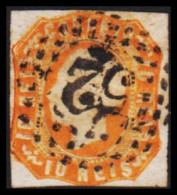 1862. PORTUGAL. Luis I. 10 REIS. Cancelled 52. Very Small Tear.  (Michel 13) - JF546752 - Usati