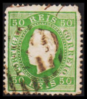 1879. PORTUGAL. Luis I. 50 REIS Perforated 12½. Missing Perfs.  (Michel 39B) - JF546763 - Usati