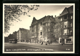 AK Berlin-Lichterfelde West, Hindenburgdamm Am Händelplatz Mit Strassenbahn  - Lichterfelde