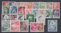 Yugoslavia COMPLETE YEAR SET 28 Stamps Nikola Tesla,red Cross,Tito,industry,Esperanto Congress 1953 MNH ** - Nuevos