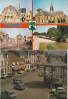 ATTIGNY : 2 CPSM : Multi Vues - Place Charlemagne - Attigny