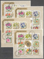 Burundi COB BL17 4x Flowers Used - Usados