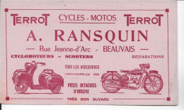 Buvard Annees  50's NEUF   CYCLES MOTOS  SCOOTERS TERROT A. RANSQUIN BEAUVAIS - Motos & Bicicletas