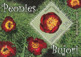 ROMANIA 2011 Flora Nature Flowers Peonies Block MNH - Nuevos