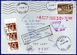 3490. RETURNED FROM UK LETTER 30P. POSTAGE DUE - Brieven En Documenten