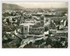 07.LA VOULTE SUR RHONE.L'EGLISE.EN AVION AU DESSUSD DE.....CPSM - La Voulte-sur-Rhône