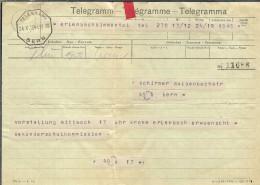 SUISSE Télégraphe Ca.1944: Télégramme - Telegraph