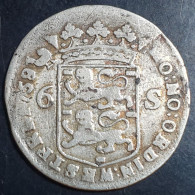 Netherlands 6 Stuiver Scheepjesschelling West Friesland 1759/58 Overstruck VG - Monnaies Provinciales
