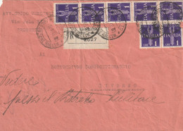 RACCOMANDATA 1946 LU0G0TENENZA 7X1 PA TIMBRO GROSSETO STRAPPO AL VERSO (YK2410 - Poststempel