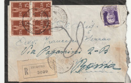 RACCOMANDATA 1945 LUOGOTENENZA 4X75 PA+50 TIMBRO NICASTRO CATANZARO (YK2398 - Poststempel