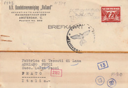 CARTOLINA POSTALE PAESI BASSI 1942 7,5 C. TIMBRO NAZISTA (YK2369 - Lettres & Documents