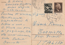INTERO POSTALE 1948 CECOSLOVACCHIA 1,50+1,50 Piega Centrale (YK2326 - Cartoline Postali