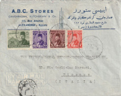 LETTERA EGITTO 1951 30+10+5+2 TIMBRO ARRIVO FIRENZE (YK2023 - Storia Postale
