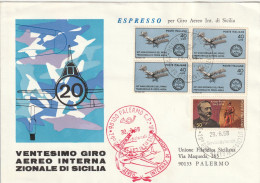 ESPRESSO 1968 GIRO AEREO SICILIA 4X40+50 (YK2522 - 1961-70: Marcofilia