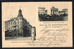 AK Berlin, Brandenburger Tor Mit Pariser Platz, Friedrichstr. 176 /77, Ecke Jägerstrasse  - Brandenburger Deur