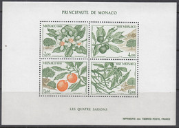 MONACO  Block 52, Postfrisch **, Die Vier Jahreszeiten: Orangenbaum, 1991 - Blocks & Kleinbögen
