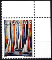 LITHUANIA 2024-06 Sport Regatta: Tall Sailboat Racing. CORNER, MNH - Vela