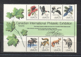 USA 1978- International Philatelic Exhibition "CAPEX 78", TORONTO Canada- Wildlife Of The Canadian-United States Border - Neufs