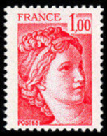 France Sabine De Gandon N° 1972 ** Le 1f00 Rouge - 1977-1981 Sabine De Gandon