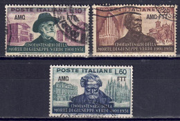 Italien / Triest Zone A - 1951 - Giuseppe Verdi, Nr. 166 - 168, Gestempelt / Used - Used