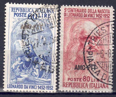 Italien / Triest Zone A - 1952 - Leonardo Da Vinci, Nr. 194 - 195, Gestempelt / Used - Used