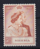 Nigeria: 1948   Royal Silver Wedding   SG63    5/-       MH - Nigeria (...-1960)