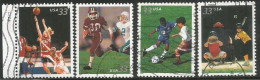 USA 2000 Youth Team Sports Basketball Football Soccer Baseball - SC. # 3399/3402 - Cpl 4v Set In VFU Condition - Usados