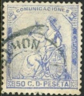 SPAIN 1873 50c ULTRA ALLEGORY, USED - Gebruikt