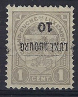 Variété " IMPRESSION INVERSE " 1910  LUXEMBOURG PRIFIX Nr. 67  1 Cent ECUSSON ; Details & état Voir Scan !   LOT 287 - Voorafgestempeld