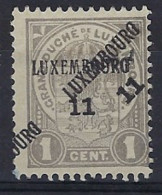 Variété " IMPRESSION DOUBBLE " 1911  LUXEMBOURG PRIFIX Nr. 73  1 Cent ECUSSON ; Details & état Voir Scan !   LOT 287 - Preobliterati