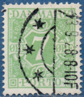 Danmark, 7 ø  Postage Due Yellow Green, 1 Value Cancelled - Postage Due