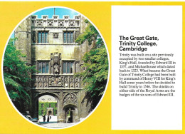 THE GREAT GATE, TRINITY COLLEGE, CAMBRIDGE, ENGLAND. UNUSED POSTCARD  Pa1 - Cambridge